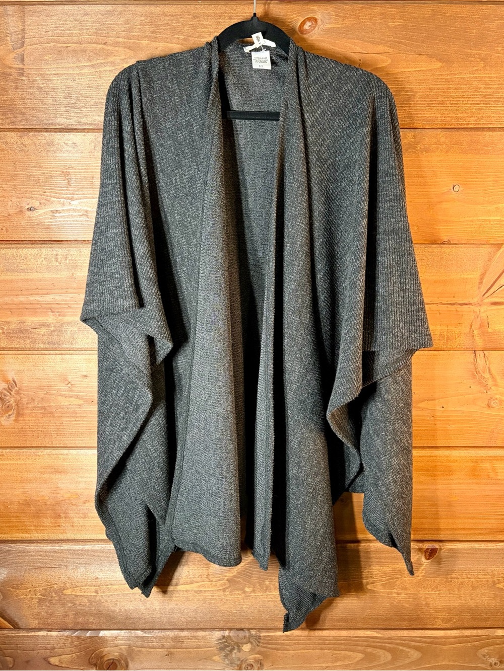 EARTHBOUND Charcoal Gray Open Drape Poncho Cardigan Size OSFM OS 🩷🩶